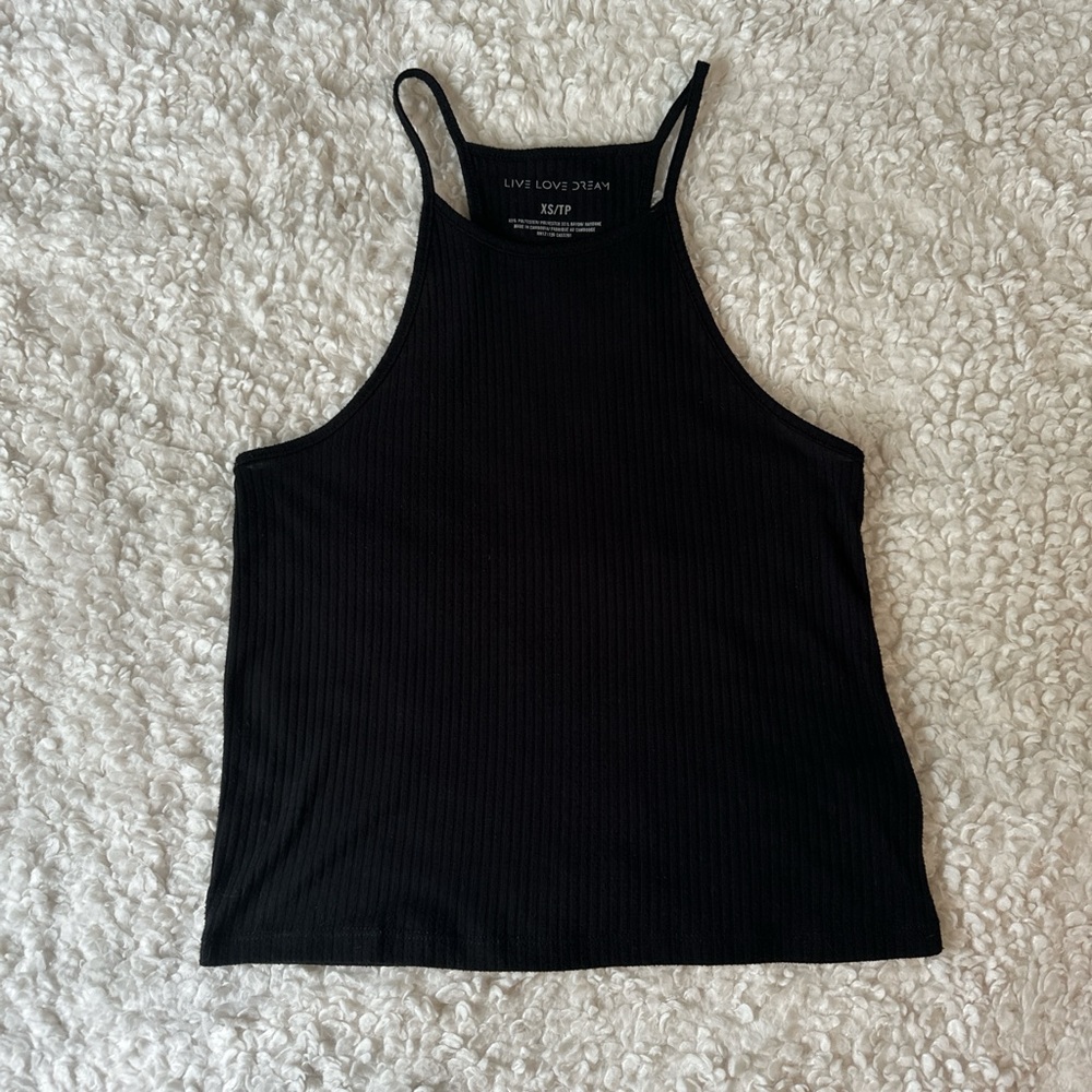 Black ribbed tank top
